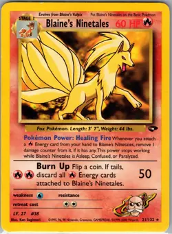 Pokemon TCG Blaine's Ninetales Gym Challenge 21/132 Unlimited Rare MP - Image 1