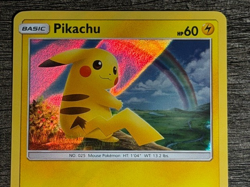 POKEMON HOLO PIKACHU 28/73 LP ,SHINING LEGENDS 2017 IN NEW ARCEUS SLEEVE - Image 2