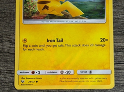 POKEMON HOLO PIKACHU 28/73 LP ,SHINING LEGENDS 2017 IN NEW ARCEUS SLEEVE - Image 3