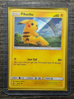 POKEMON HOLO PIKACHU 28/73 LP ,SHINING LEGENDS 2017 IN NEW ARCEUS SLEEVE - Image 5