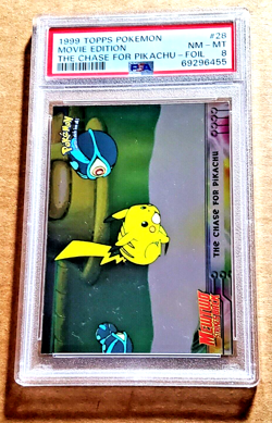 1999 Topps Pokemon Movie Edition The Chase For Pikachu #28 Holo Foil PSA 8 - Image 1
