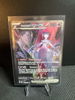 Team Rocket’s Mewtwo EX 231/182 Excellent Condition Pokemon Card Closeup Pics - Image 1