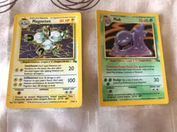 Pokemon TCG Magneton 11/62 & Muk 13/62 Holo Fossil Cards - Image 1