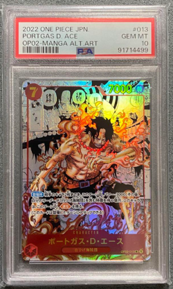 PSA 10 Portgas D Ace OP02-013 SR Manga Comic Alt ART parallel ONE PIECE Card JP - Image 1