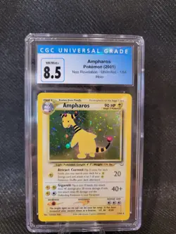 CGC 8.5 Ampharos 2001 Neo Revelation 1/64 Holo Pokemon Card - Image 1
