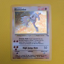 Pokemon TCG Hitmonlee 7/62 Card Holo Unlimited Rare Original Base Set 1999 - Image 1