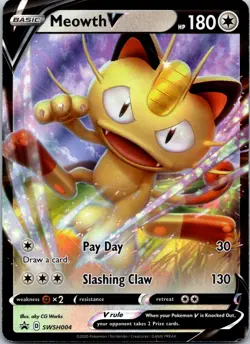 Meowth V Promo SWSH: Sword & Shield Promo Cards SWSH004 NM - Image 1