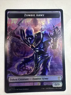 Zombie Army Zombie Warrior Token Foil Near Mint MTG DRC Magic - Image 1