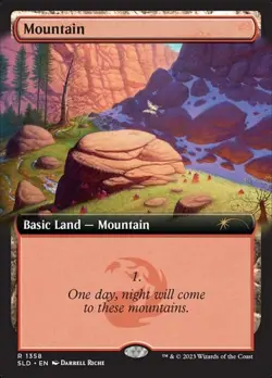 Mountain (#1358) - Foil Extended Art Secret Lair NM MTG - Image 1