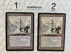 2x Kjeldoran Outpost MtG Alliances Autographed Signed Jeff A. Menges - Image 1