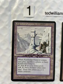 2x Kjeldoran Outpost MtG Alliances Autographed Signed Jeff A. Menges - Image 2