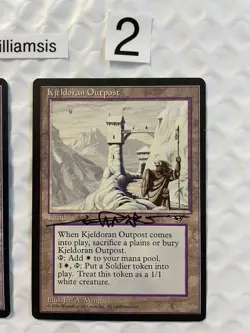 2x Kjeldoran Outpost MtG Alliances Autographed Signed Jeff A. Menges - Image 3