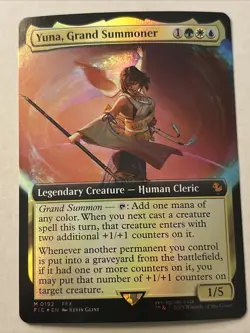 Yuna Grand Summoner FOIL MTG Mythic NM Final Fantasy Extended Art - Image 1