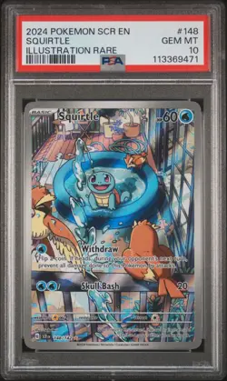 2024 POKEMON SCR EN-STELLAR CROWN ILLUSTRATION RARE #148 SQUIRTLE PSA 10 - Image 1