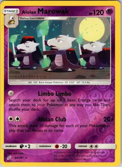 Alolan Marowak 64/181 SM - Team Up Pokemon NM/LP Reverse Holo - Image 1