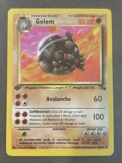 Fossil Golem 1st Edition Uncommon Card 36/62 Pokemon TCG NM - Image 1
