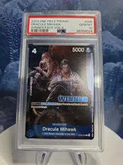 PSA 10 Dracule Mihawk ST03 005 WINNER Promo Tournament One Piece Card Game - Image 1