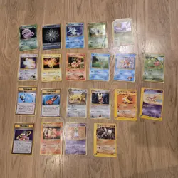 vintage japanese pokemon cards holo bundle - 21 Cards mixed condition - Image 1