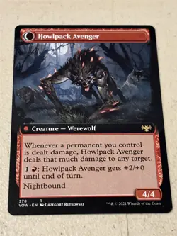 mtg borderless Ill-Tempered Loner, Crimson Vow werewolf, unplayed - Image 2