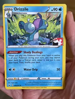 POKEMON DRIZZILE 056/202 UNCOMMON SWORD & SHIELD PROMO PRIZE PACK NM CARD - Image 1
