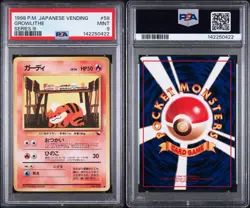 1998 POKEMON JPN VENDING SER III #58 GROWLITHE PSA 9 - Image 3