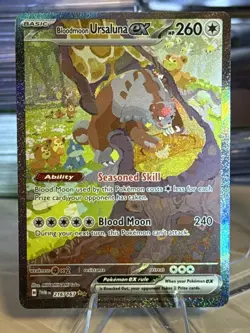 Pokemon TCG Bloodmoon Ursaluna EX Twilight Masquerade Holo Card 216/167 - Image 1