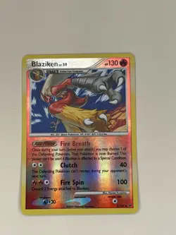 Pokemon Blaziken Platinum 3/127 Reverse Holo Rare Stage 2 130 HP Card - Image 1