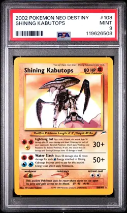 2002 POKEMON NEO DESTINY #108 SHINING KABUTOPS PSA 9 - Image 1