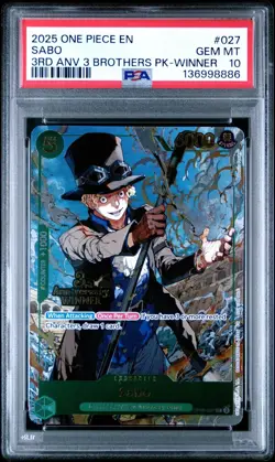 One Piece 3rd Anniversary WINNER 3 Brothers Luffy Sabo Ace Sequential PSA 10 - Image 4
