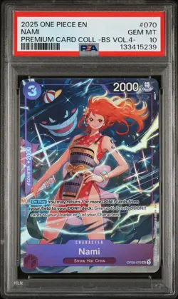 2025 ONE PIECE #070 PCC PREMIUM BEST SELECTION VOL 4 GENGAR NAMI PSA 10 GEM MINT - Image 1