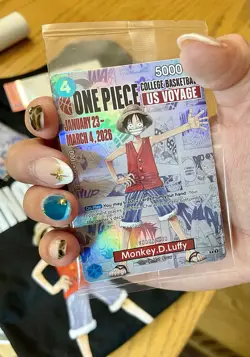 Bandai Namco One Piece CCG Monkey.D.Luffy P-055 US Voyage Promo Holo 5000 Power - Image 1