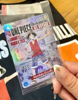 Bandai Namco One Piece CCG Monkey.D.Luffy P-055 US Voyage Promo Holo 5000 Power - Image 2
