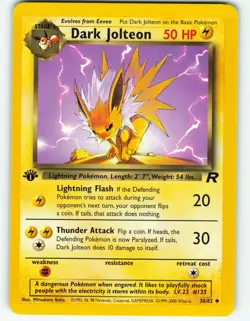 Dark Jolteon - 1st Edition - 38/82 Team Rocket - Pokemon TCG - 2000 - Image 1