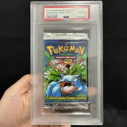 1999 Pokemon Base Set Thick Font PSA 10 Booster Pack Venusaur - Image 1
