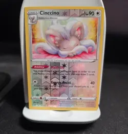 Pokemon Sword And Shield Base Set Cincinno Reverse Holo Square Cut Error - Image 1