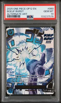 2025 ONE PIECE OP12-060 LEGACY OF THE MASTER BOEUF BURST EVENT ALT ART PSA 10 - Image 1