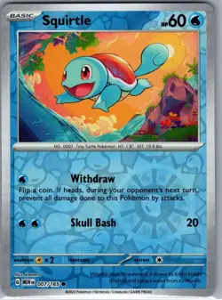 Squirtle - 007/165 Reverse Holo SV: Scarlet & Violet 151 - Pokemon Card - NM - Image 1