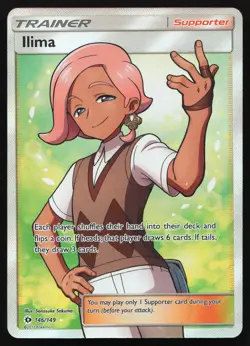 Ilima - 146/149 - Full Art Ultra Rare - Sun & Moon Base Set - Pokemon Card - Image 1