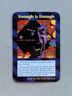 1995 INWO Illuminati Assassins Game Card – Enough is Enough – Trump – NM / M - Image 3
