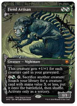 MTG - 1 x Borderless, Fiend Artisan - Mythic - FDN Special Guest (SPG) - M/NM - Image 1