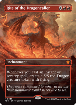 Rite of the Dragoncaller (Borderless) [Foundations] Magic MTG - Image 1