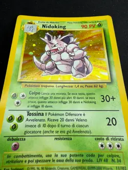 Pokemon Nidoking 11/102 Set Base Rara Holo Unlimited Wizards ITA Carte Vintage - Image 4