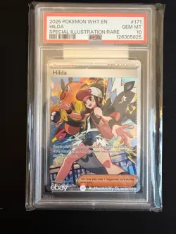 PSA 10 GEM MINT Pokemon Hilda 171 2025 SIR White Flare Full Art Rare - Image 1