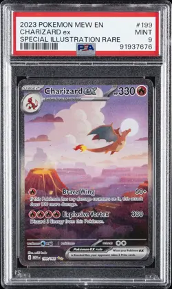 2023 POKEMON MEW EN-151 SPECIAL ILLUSTRATION RARE #199 CHARIZARD EX PSA 9 - Image 1