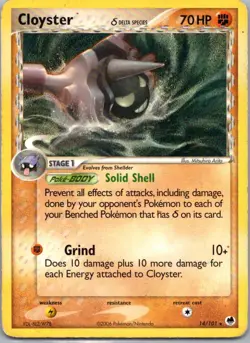 Pokemon TCG Cloyster δ 14/101 Dragon Frontiers LP - Image 1