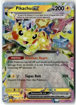 Pikachu ex ⭐ 057/191 Holo Double Rare Surging Sparks 2024 Pokemon NM - Image 1