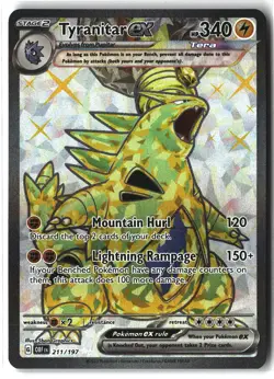 Tyranitar ex ⭐ 211/197 Holo Ultra Rare Obsidian Flames 2023 Pokemon NM - Image 1