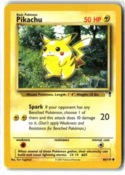 Pikachu ⭐ 86/110 Common Legendary Collection 2002 Pokemon NM - Image 1