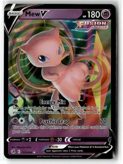 Mew V ⭐ 113/264 Holo Rare V Fusion Strike 2021 Pokemon NM - Image 1