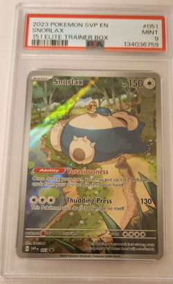 Snorlax Pokemon 2023 151 Elite Trainer Box ETB PROMO #051 PSA 9 - Image 1